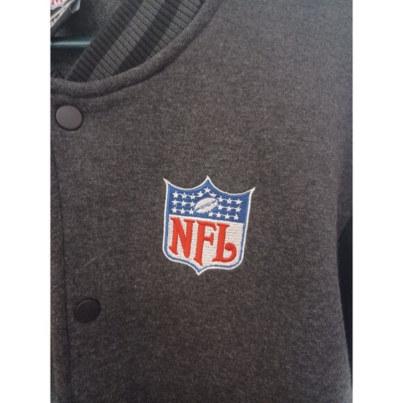 Official NFL Bomber Jacket Shield Logo Medium Gray NFL Team Apparel New $130MSRP - Picture 4 of 9